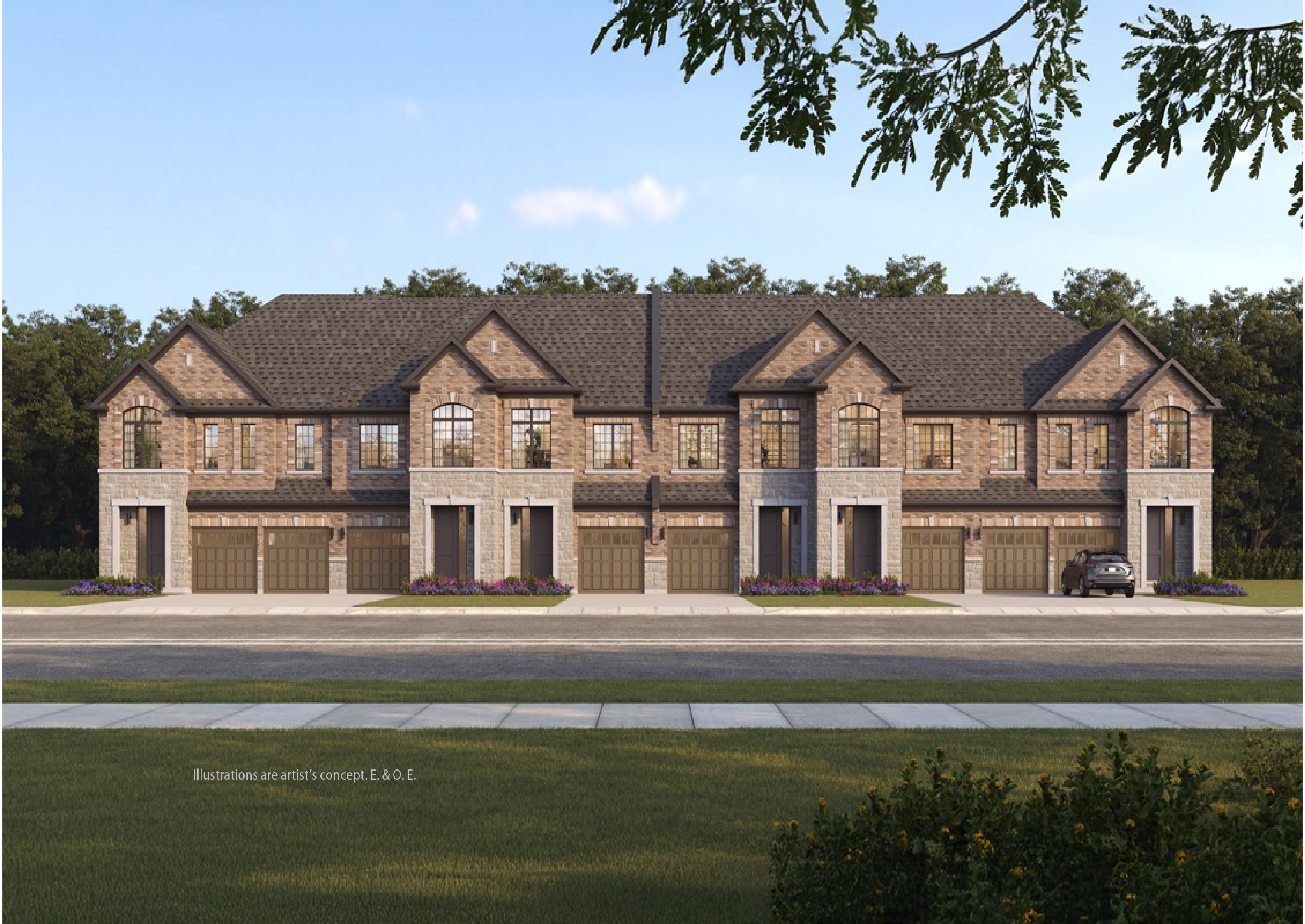 The Traditional Townhome Exterior Render Image